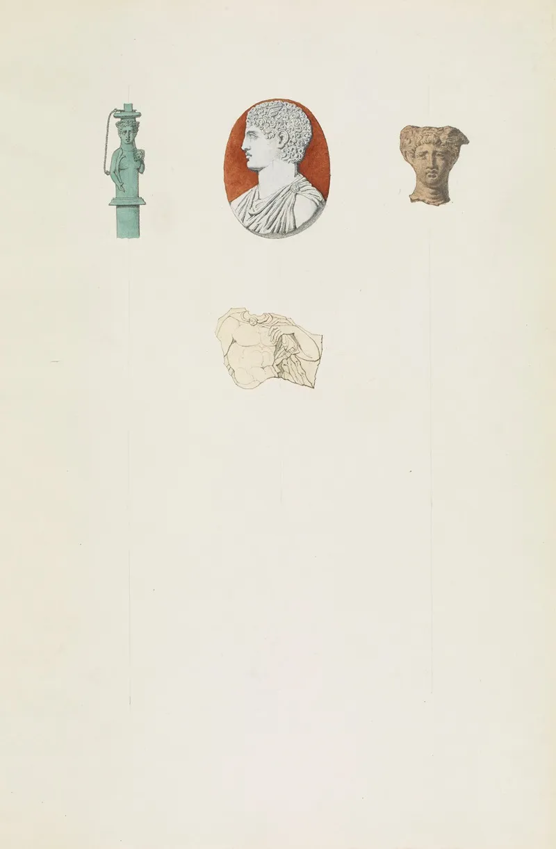 Monuments Antiques Dessines Pl 032 Wall Art by Jean-Baptiste Muret - High-Resolution Digital Print