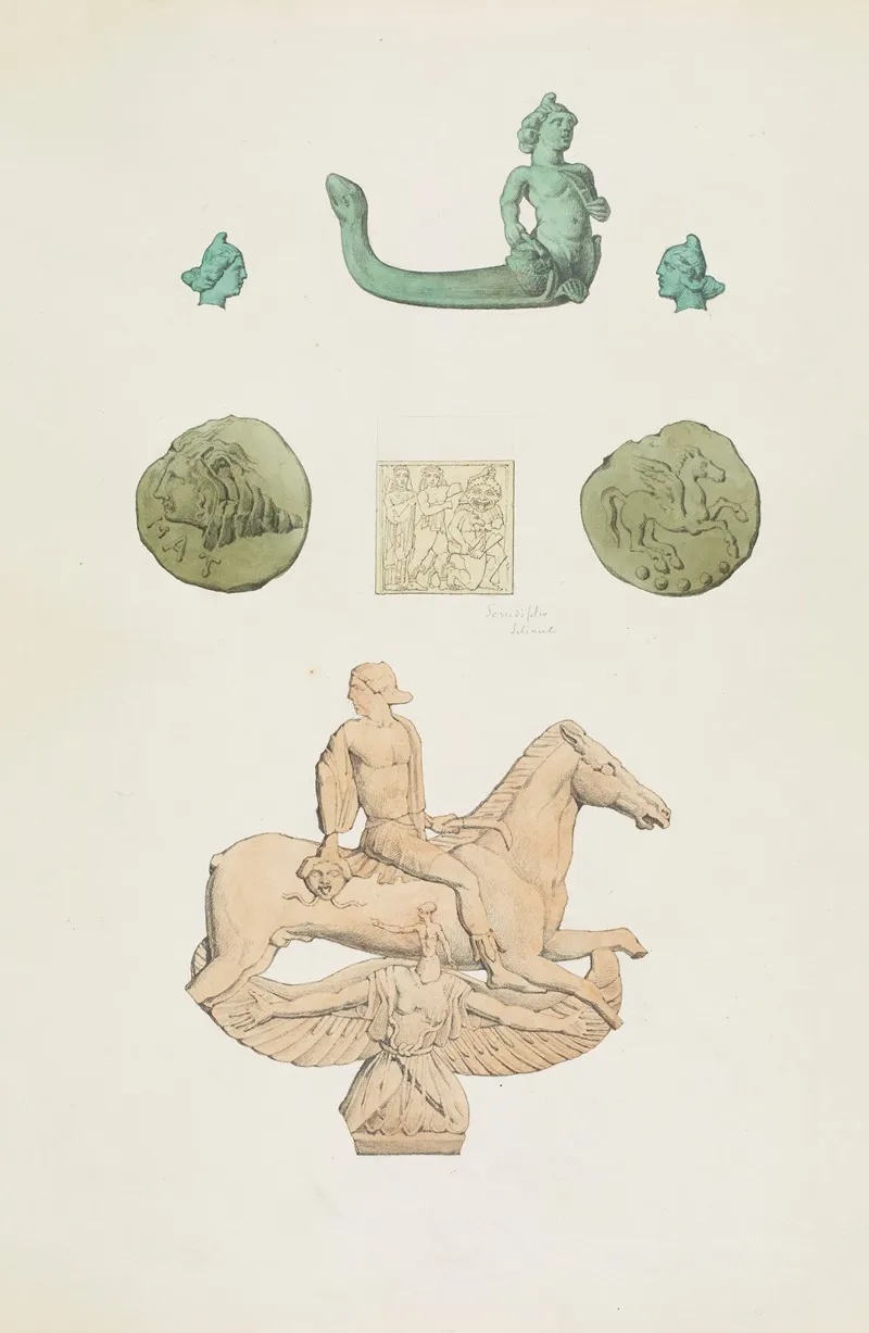 Monuments Antiques Dessines Pl 033 Wall Art by Jean-Baptiste Muret - High-Resolution Digital Print