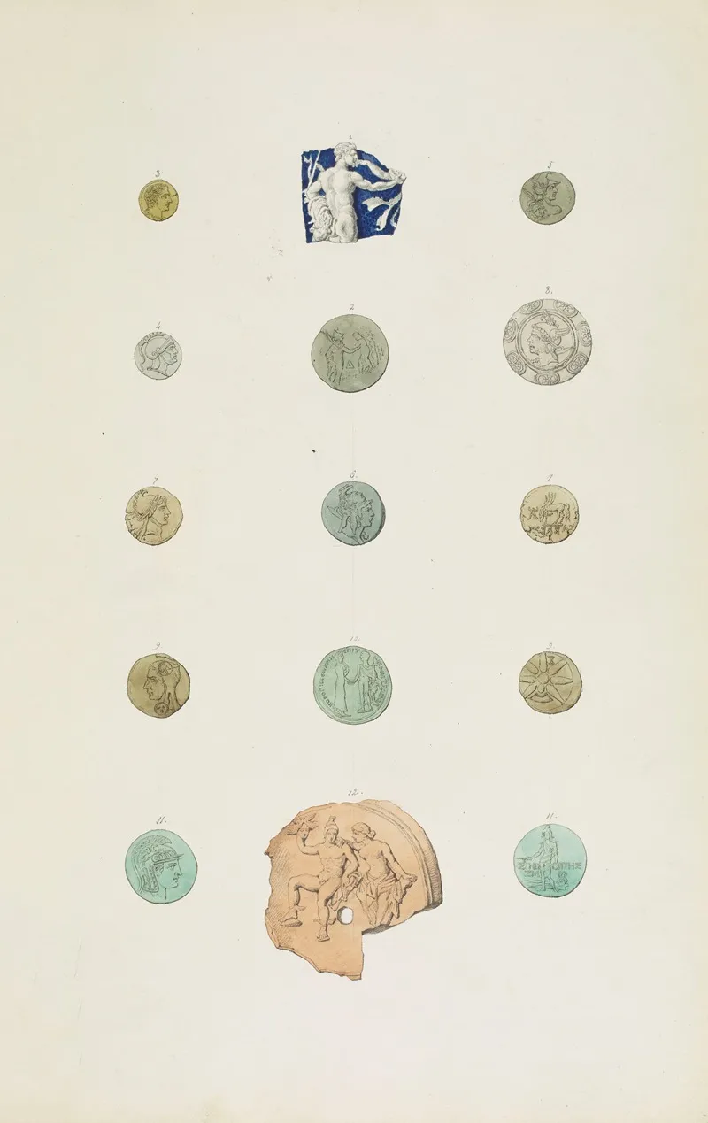 Monuments Antiques Dessines Pl 037 Wall Art by Jean-Baptiste Muret - High-Resolution Digital Print