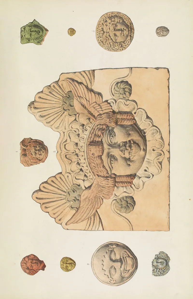 Monuments Antiques Dessines Pl 045 Wall Art by Jean-Baptiste Muret - High-Resolution Digital Print