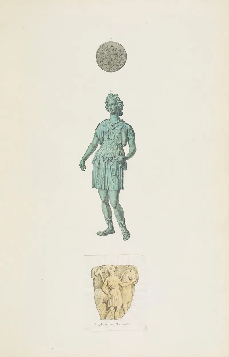 Monuments Antiques Dessines Pl 058 Wall Art by Jean-Baptiste Muret - High-Resolution Digital Print