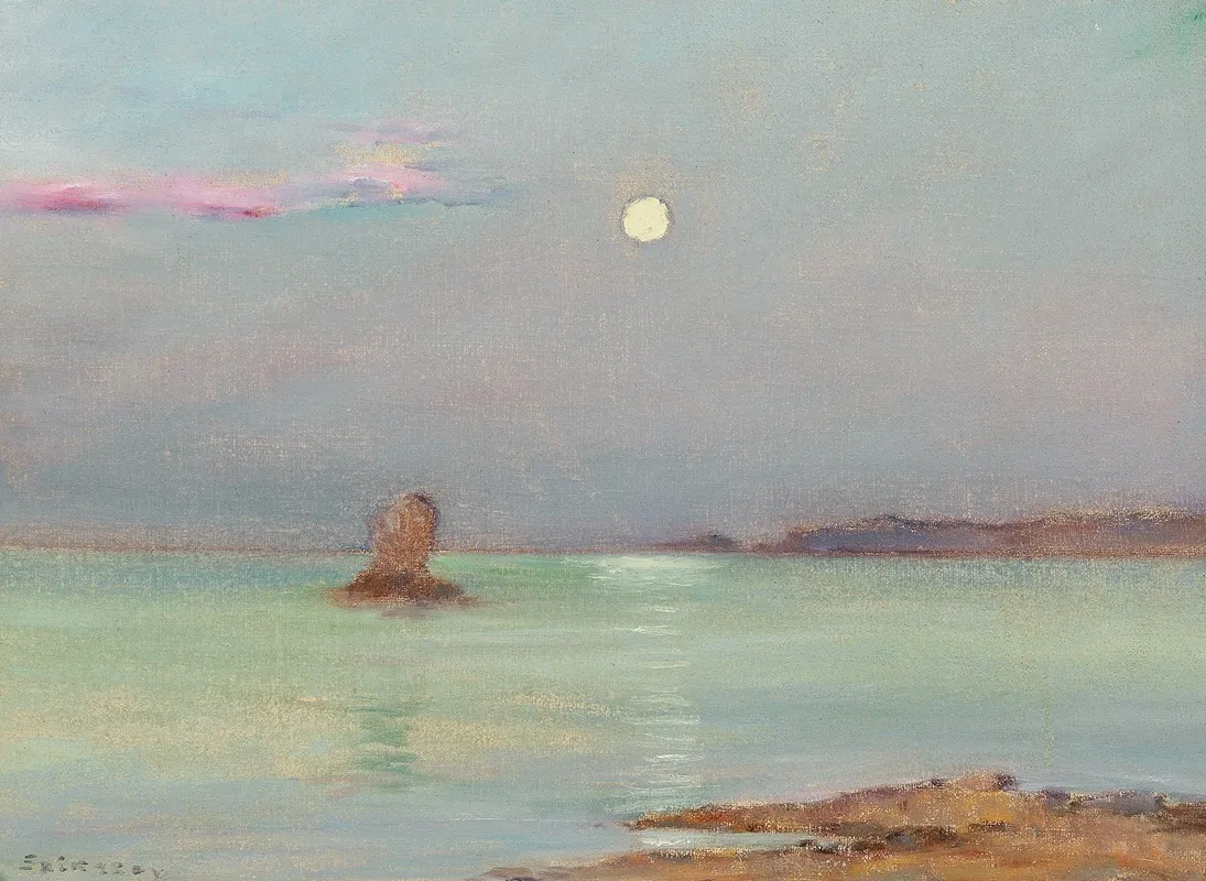Moon Rising Over The Sea 2 Wall Art by Ferenc Szikszay - High-Resolution Digital Print