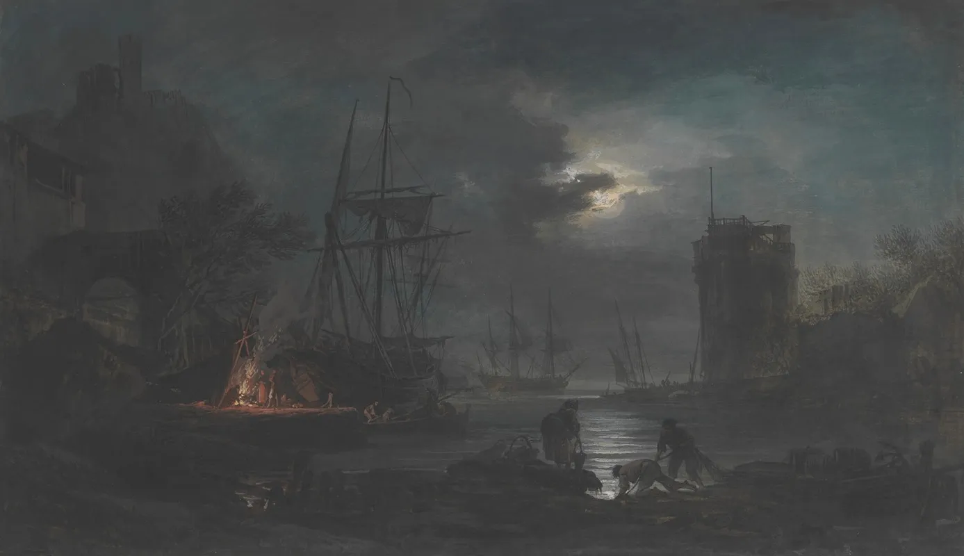 Moonlight 11 Wall Art by Claude-Joseph Vernet - High-Resolution Digital Print