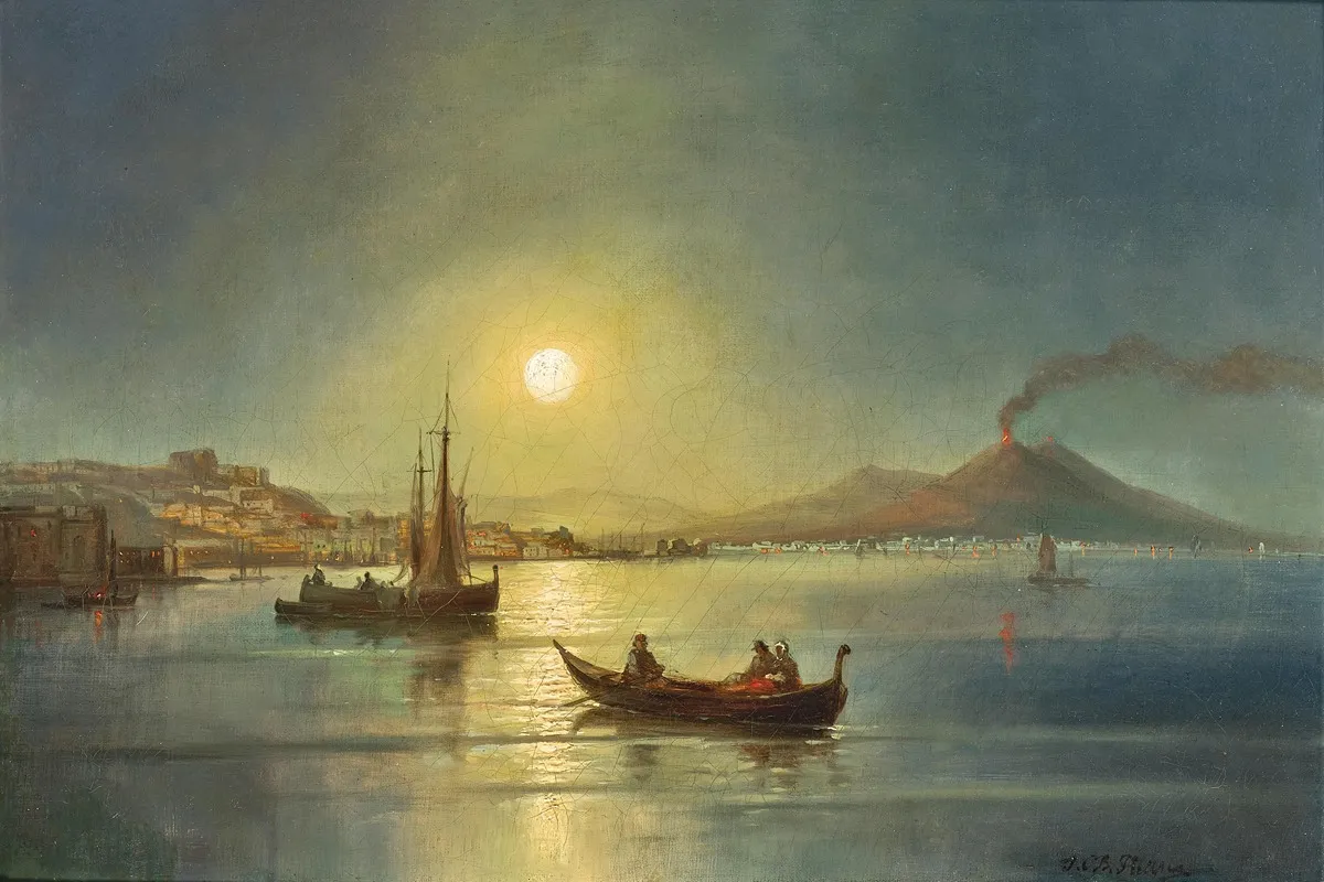Moonlit Night With The Bay Of Naples