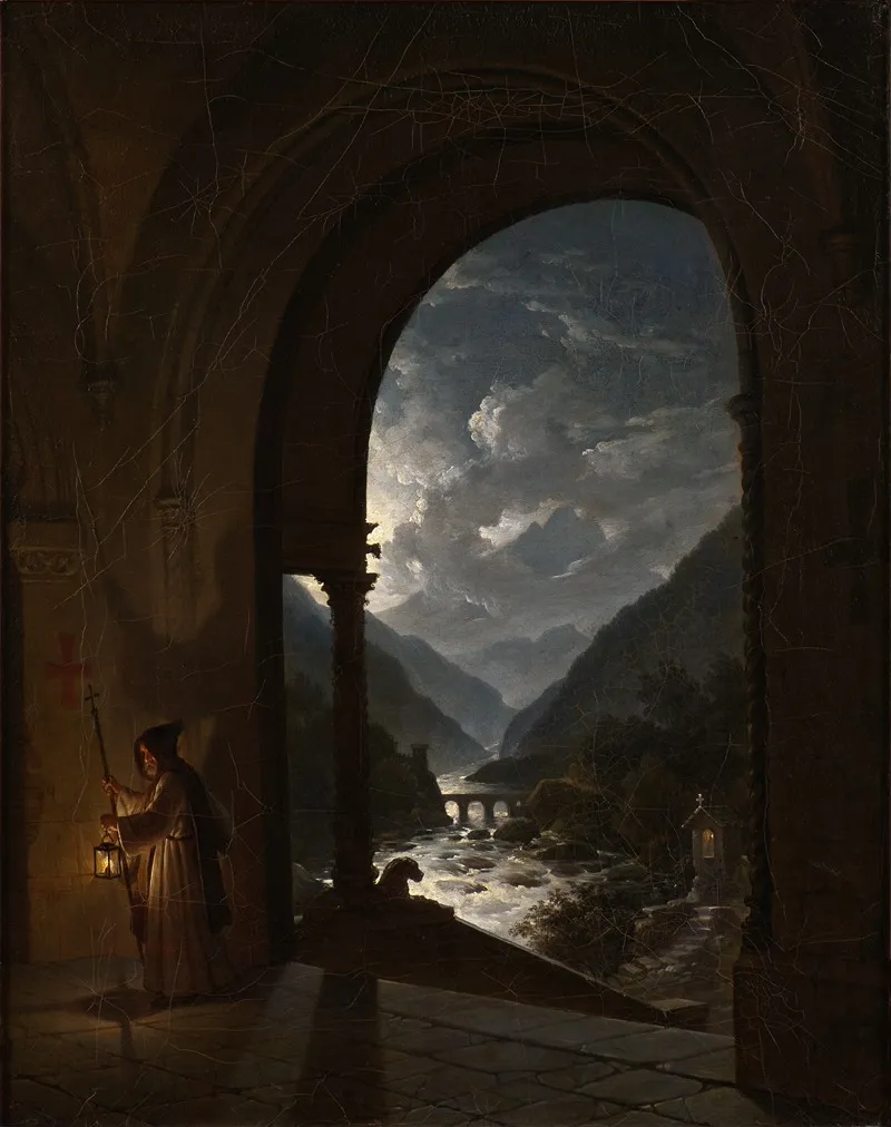Moonlit Rapids Wall Art by Carl Gustaf Plagemann - High-Resolution Digital Print