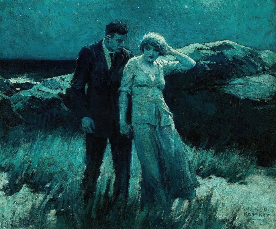 Moonlit Walk Wall Art by William Henry Dethlef Koerner - High-Resolution Digital Print
