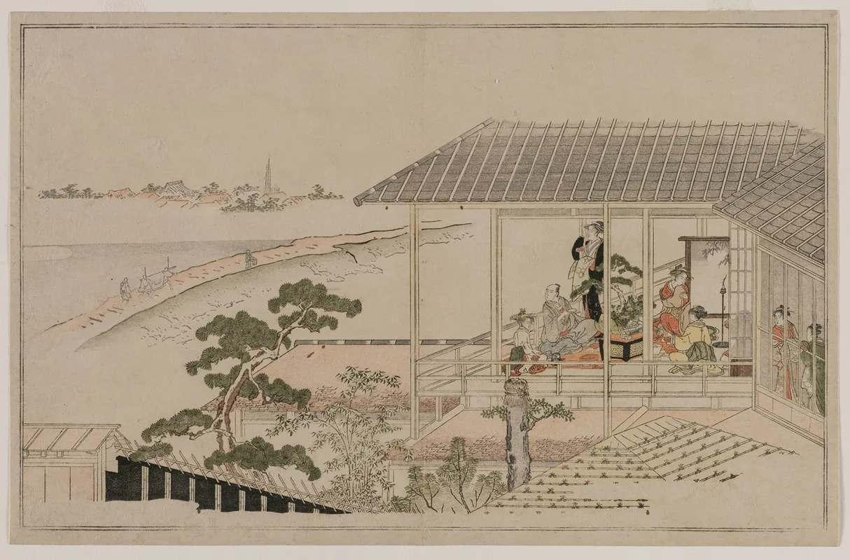 Moonrise Over The Nihon Embankment And The Yoshiwara