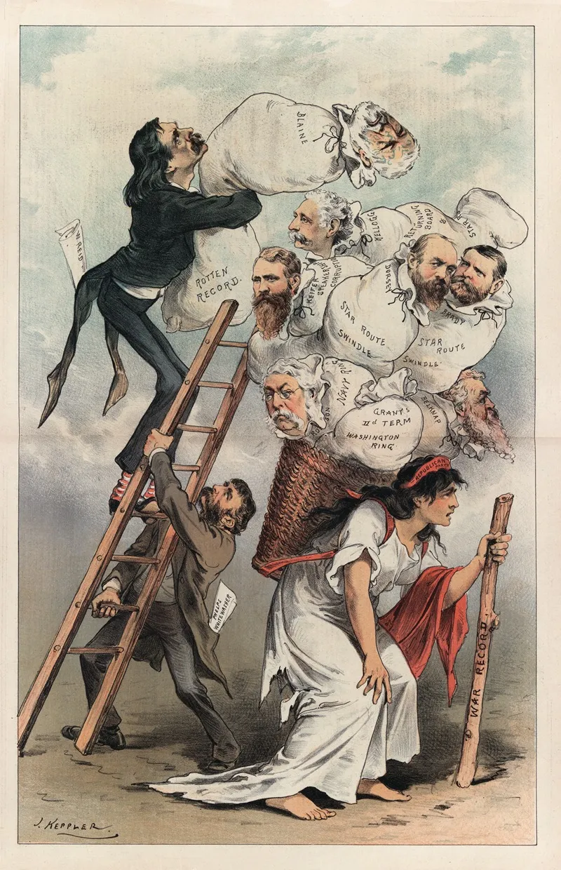 More Than She Can Carry Wall Art by Joseph Ferdinand Keppler - High-Resolution Digital Print