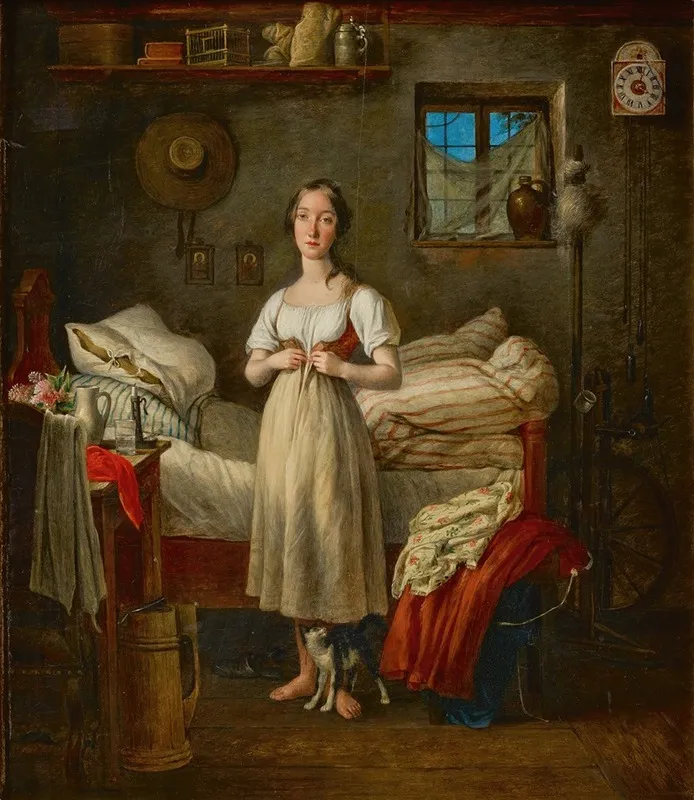 Morgentoilette Eines Madchens Wall Art by Michael Neder - High-Resolution Digital Print