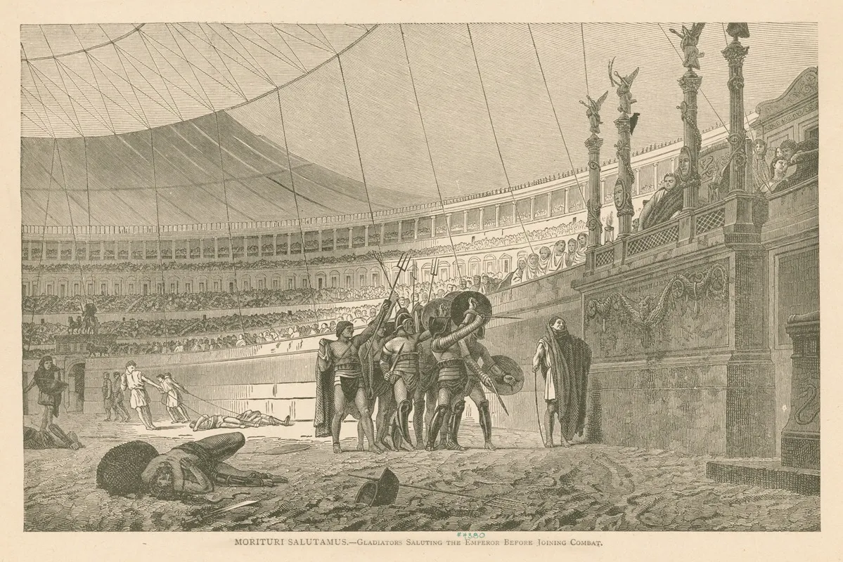 Morituri Salutamus Gladiators Saluting The Emperor Before Joining Combat