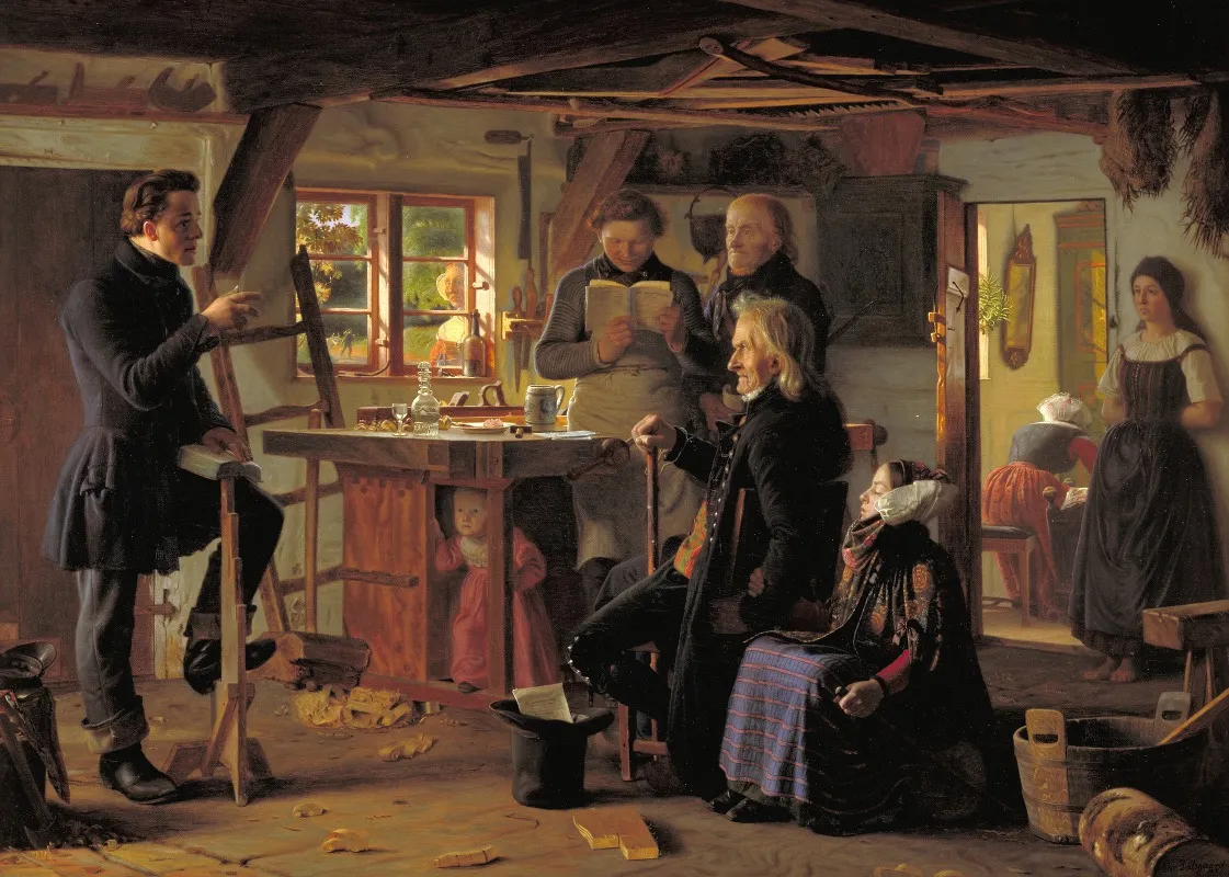 Mormoner Pa Besog Hos En Tomrer Pa Landet Wall Art by Christen Dalsgaard - High-Resolution Digital Print