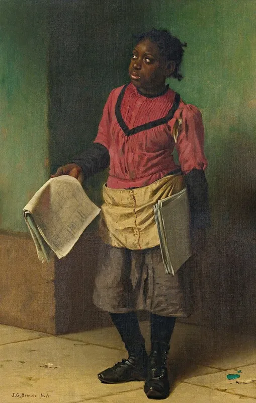Morning Papers Wall Art by John George Brown - High-Resolution Digital Print