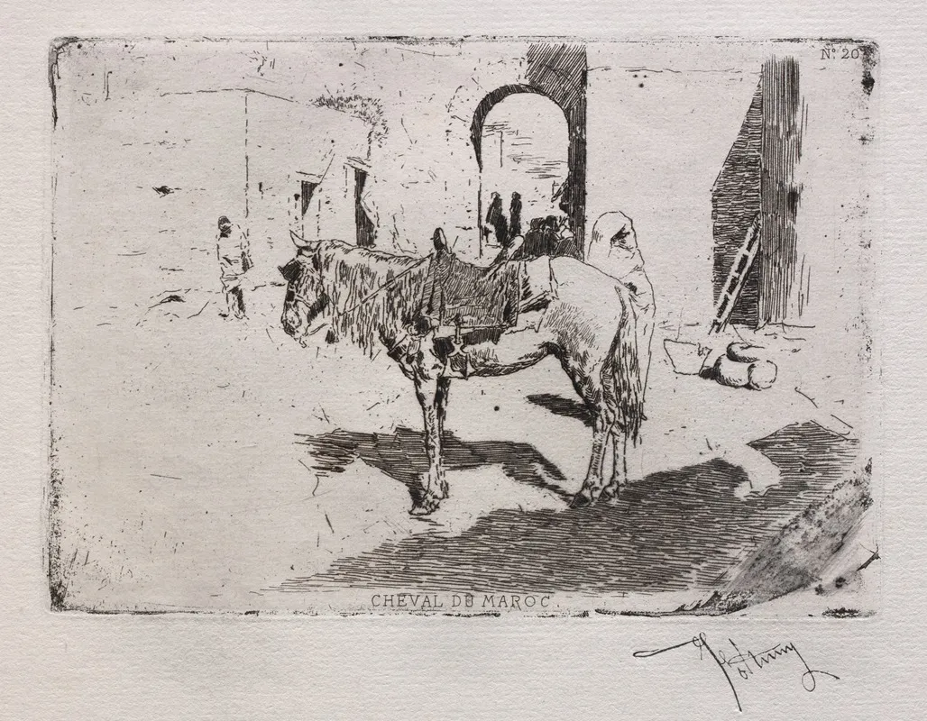 Moroccan Horse Wall Art by Mariano Fortuny Marsal - High-Resolution Digital Print