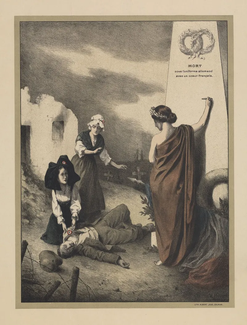 Mort Sous Luniforme Allemand Avec Un Coeur Francais Wall Art by Victor Huen - High-Resolution Digital Print
