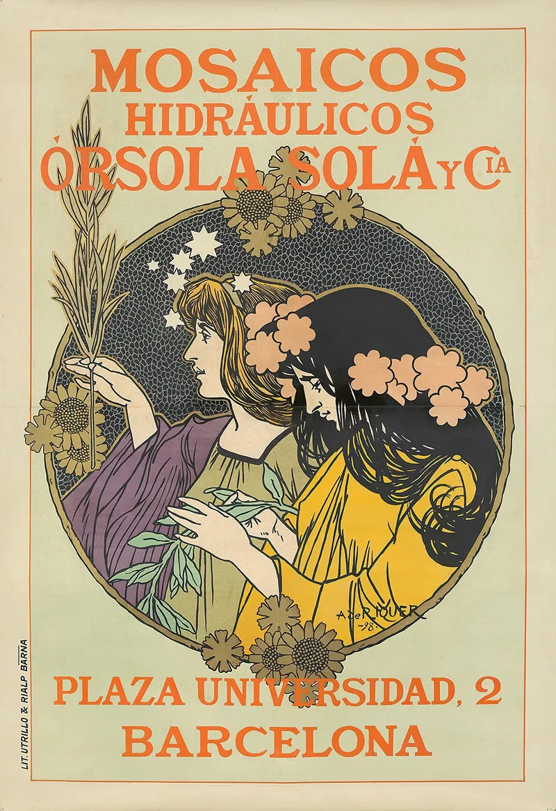Mosaicos Hidraulicos Orsola Sola Y Cia Wall Art by Alexandre de Riquer - High-Resolution Digital Print