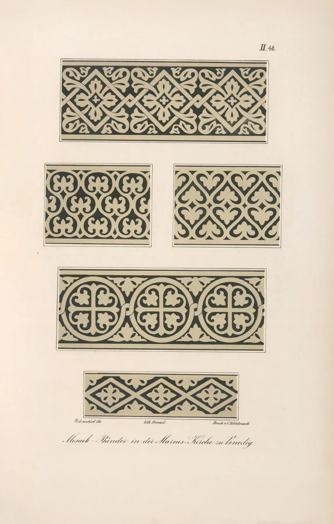 Mosaik Bander In Der Markus Kirche Zu Venedig 2 Wall Art by Friedrich Maximilian Hessemer - High-Resolution Digital Print