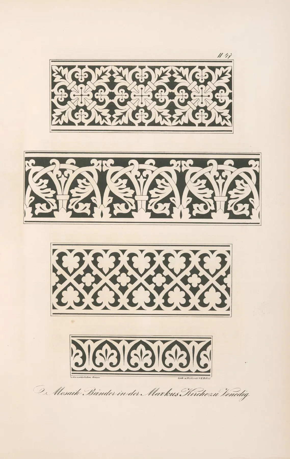 Mosaik Bander In Der Markus Kirche Zu Venedig Wall Art by Friedrich Maximilian Hessemer - High-Resolution Digital Print