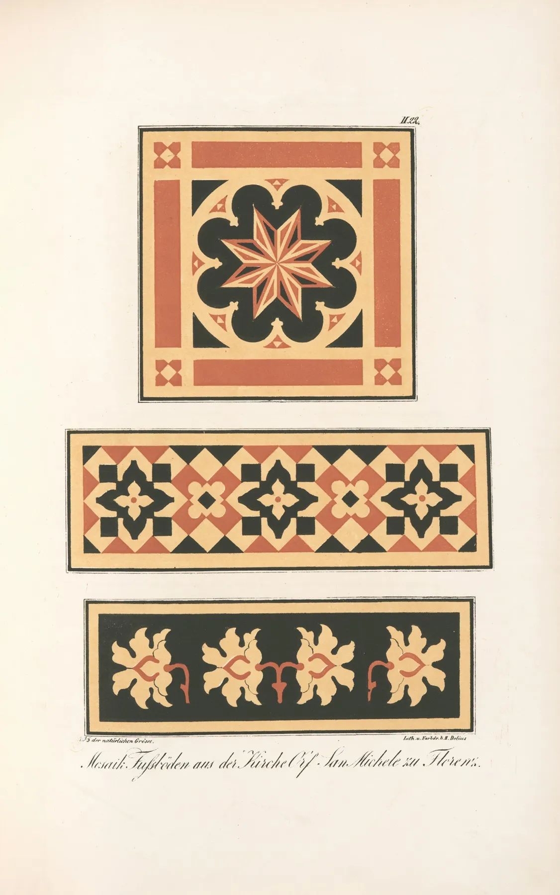 Mosaik Fussboden Aus Der Kirche Or San Michele Zu Florenz Wall Art by Friedrich Maximilian Hessemer - High-Resolution Digital Print