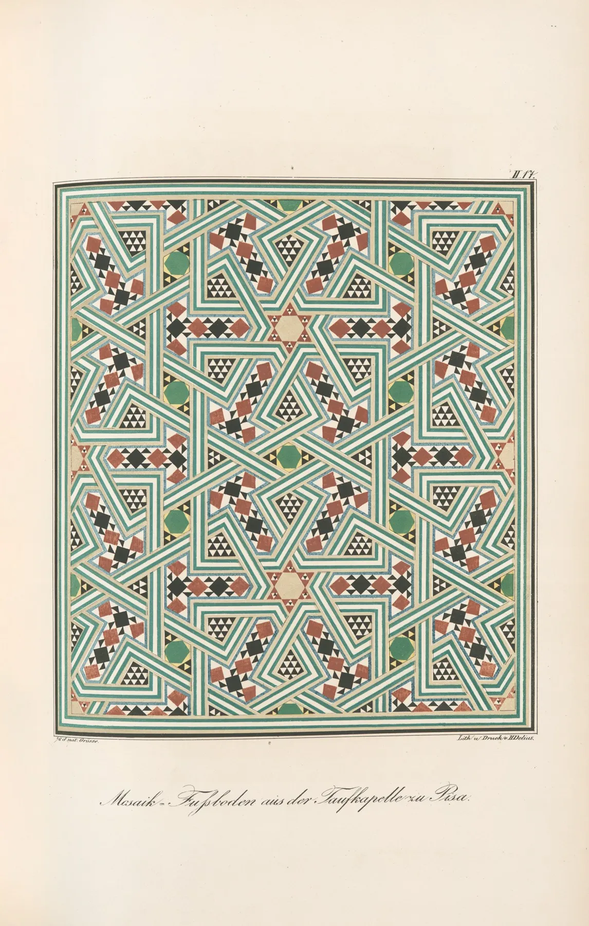 Mosaik Fussboden Aus Der Taufkapelle Zu Pisa Wall Art by Friedrich Maximilian Hessemer - High-Resolution Digital Print