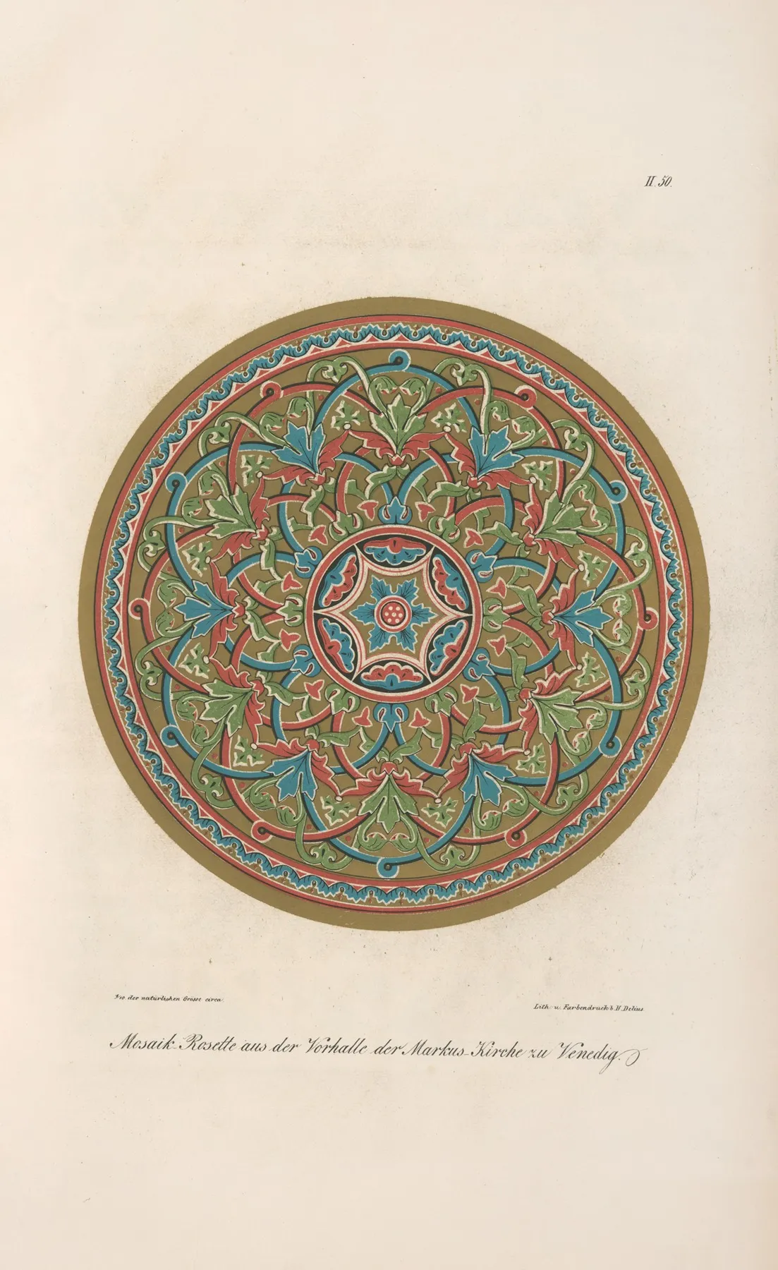 Mosaik Rosette Aus Der Vorhalle Der Markus Kirche Zu Venedig 2 Wall Art by Friedrich Maximilian Hessemer - High-Resolution Digital Print