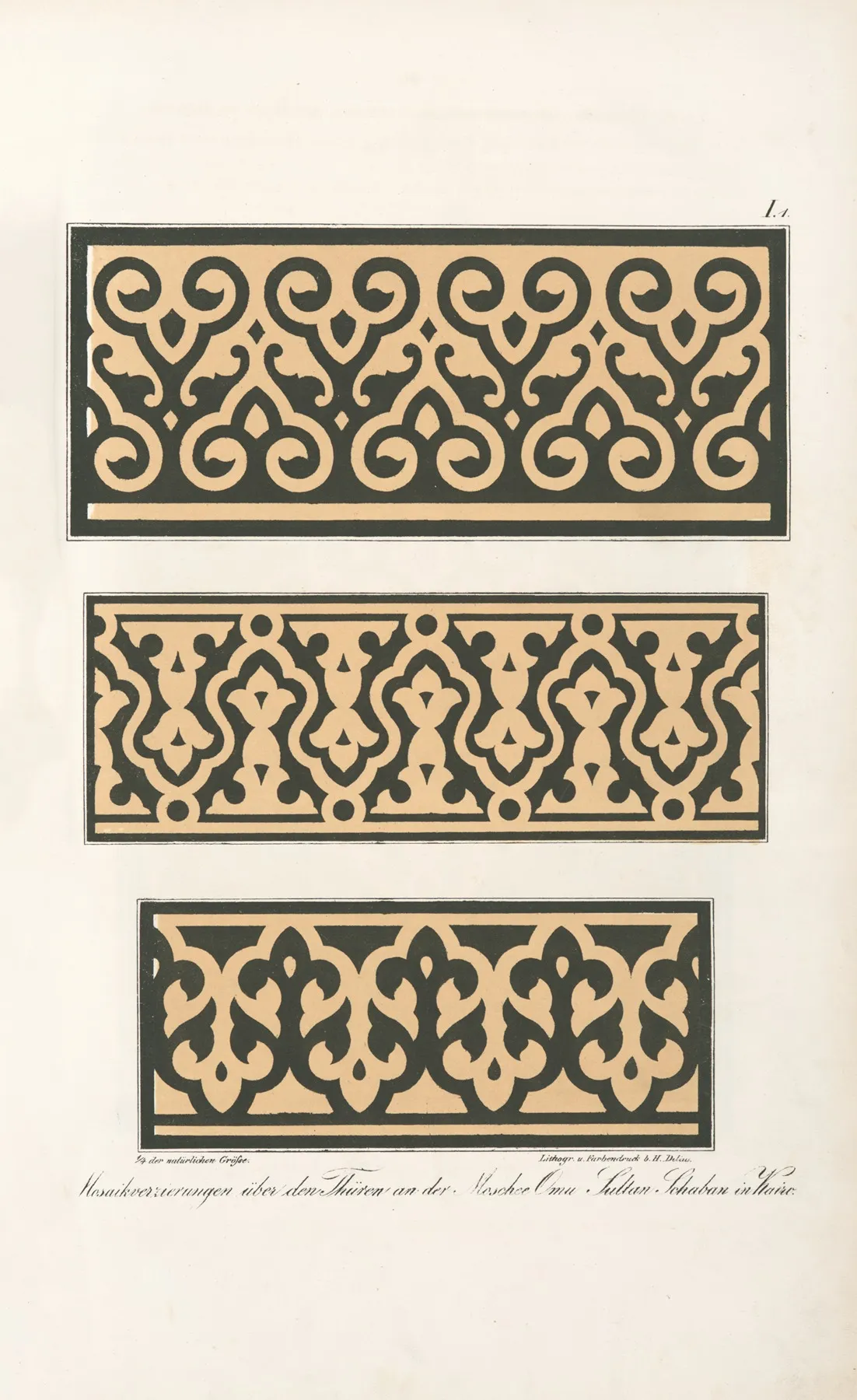 Mosaikverzierungen Uber Den Thuren An Der Moschee Omu Sultan Schaban Zu Kairo Wall Art by Friedrich Maximilian Hessemer - High-Resolution Digital Print