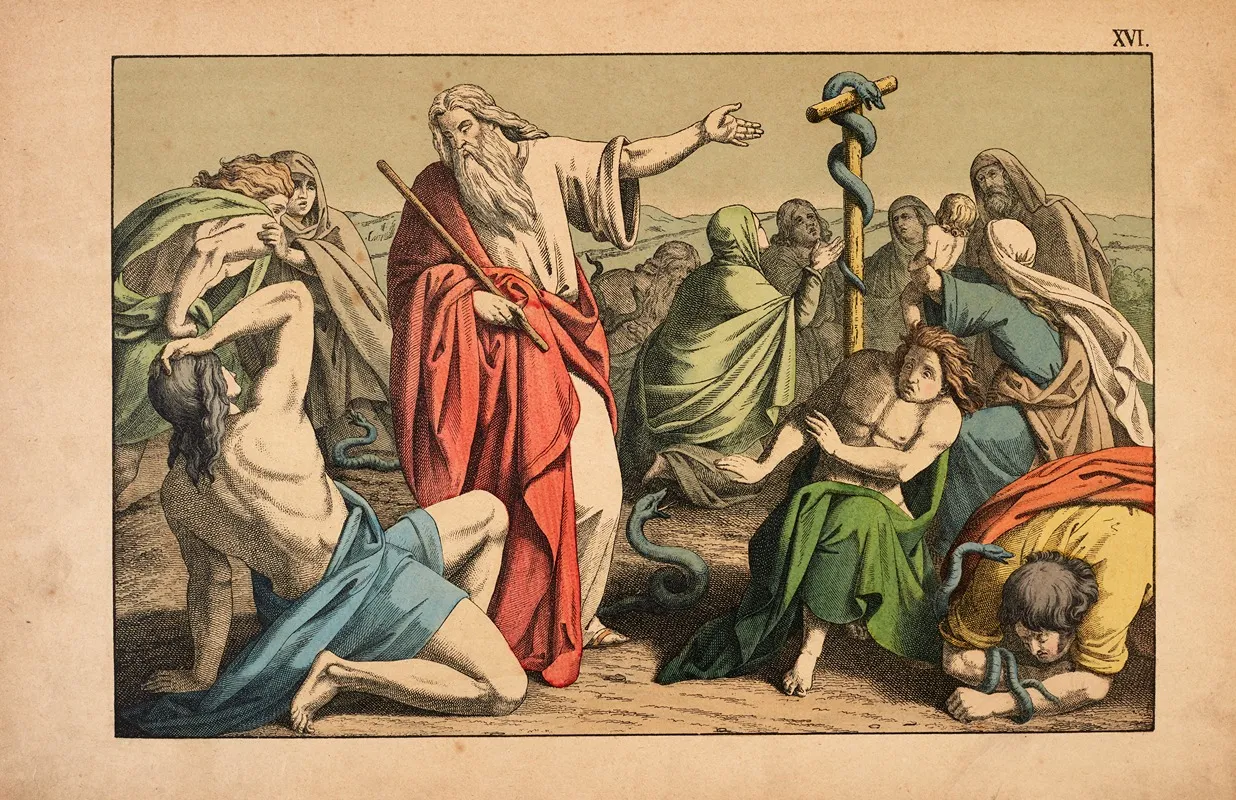 Moses And The Bronze Serpent Wall Art by Theodor Eckardt - High-Resolution Digital Print