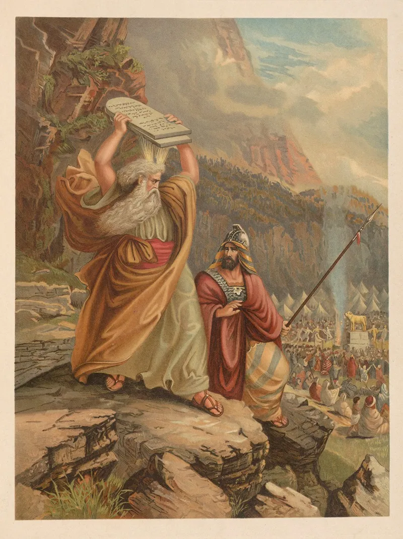 Moses Breaks The Tablets Of The Commandments Wall Art by Jan Ladislaw Sýkora - High-Resolution Digital Print