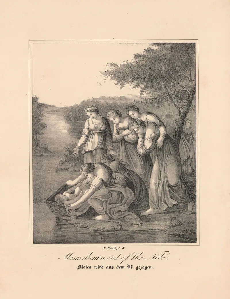 Moses Drawn Out Of The Nile Wall Art by Johann Baptist Sonderland - High-Resolution Digital Print