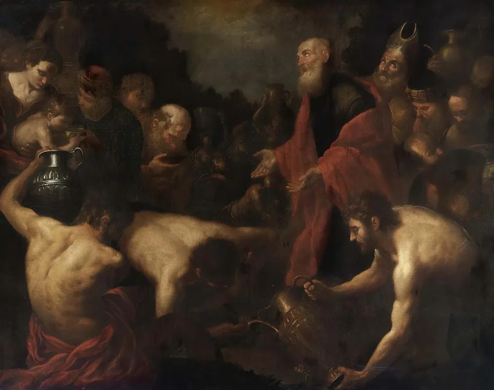 Moses Giving Water To The Israelites In The Desert Wall Art by Orazio de Ferrari - High-Resolution Digital Print