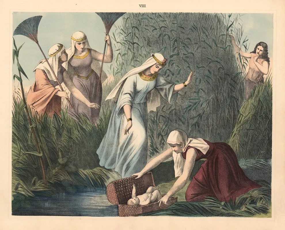 Moses Is Found By Pharaohs Daughter Wall Art by Sandberg - High-Resolution Digital Print