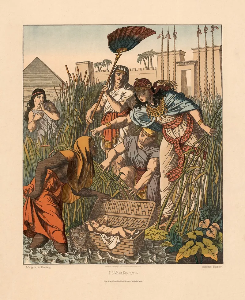 Moses Is Saved By Pharaohs Daughter 2 Wall Art by Carl Ehrenberg - High-Resolution Digital Print
