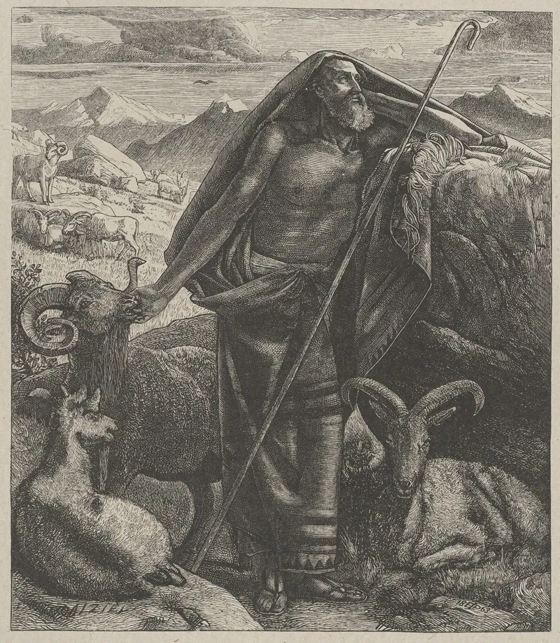 Moses Keeping Jethros Sheep Wall Art by Edward John Poynter - High-Resolution Digital Print