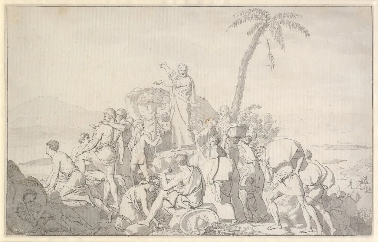 Moses Lader Det Rode Hav Traede Tilbage Og Faraos Haer Oversvomme Wall Art by Christoffer Wilhelm Eckersberg - High-Resolution Digital Print