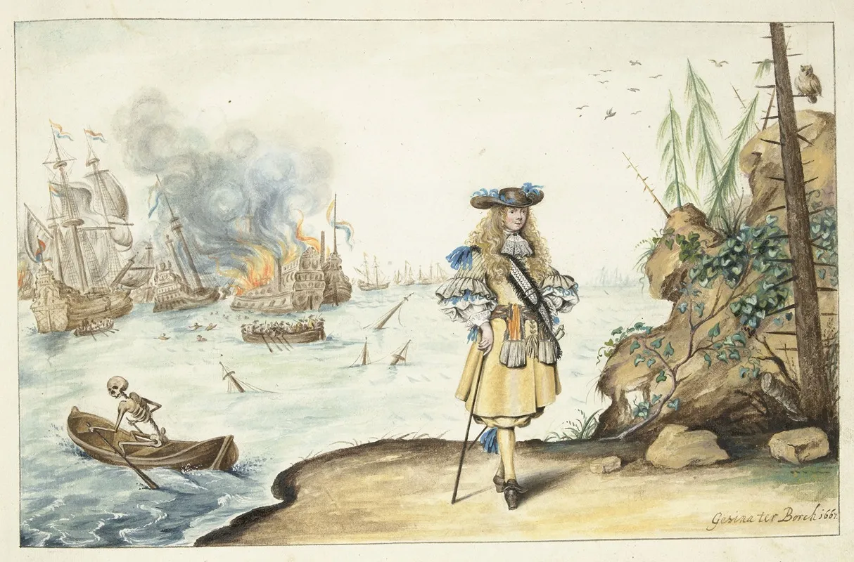 Moses Op De Kust Bij Harwich Wall Art by Gesina ter Borch - High-Resolution Digital Print