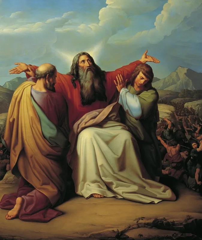 Moses Praying For Victory Wall Art by Leopold Kupelwieser - High-Resolution Digital Print