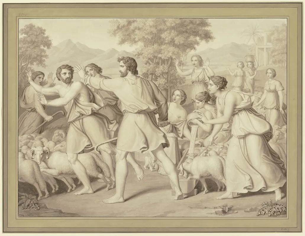 Moses Und Die Hirten Am Brunnen Wall Art by Peter Rittig - High-Resolution Digital Print