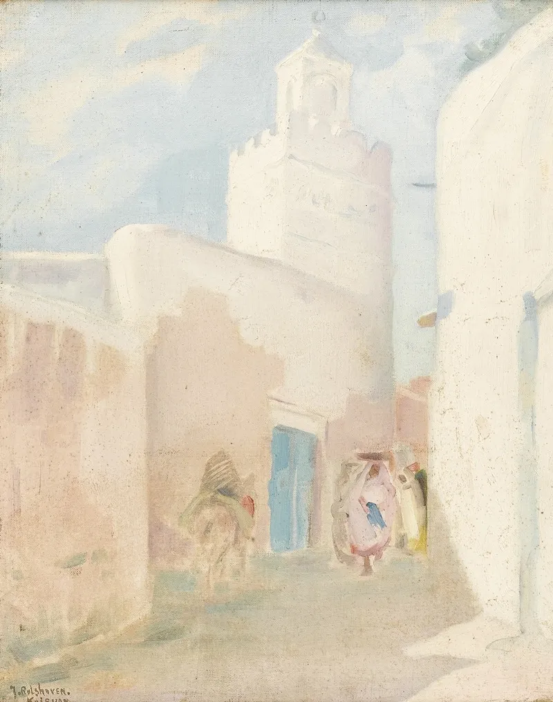 Mosque At Kairouan Wall Art by Julius Rolshoven - High-Resolution Digital Print