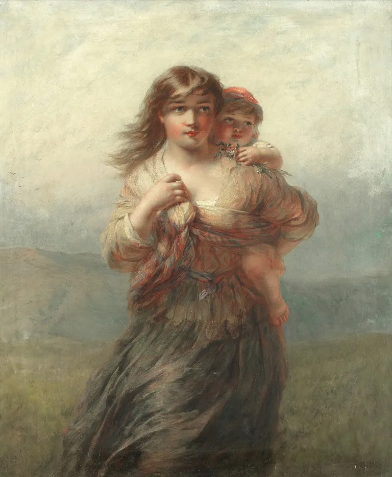 Mother And Child 50 Wall Art by James John Hill - High-Resolution Digital Print