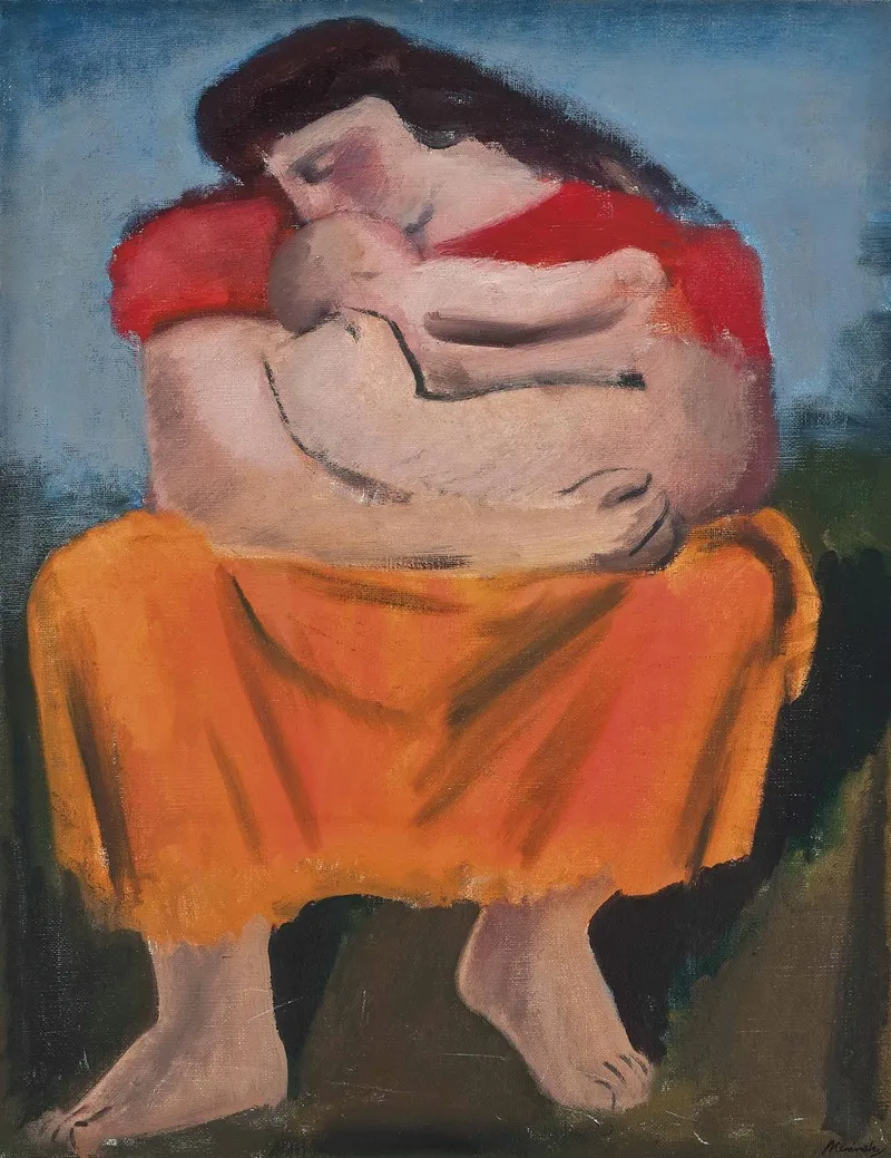 Mother And Child 73 Wall Art by Bernard Meninsky - High-Resolution Digital Print