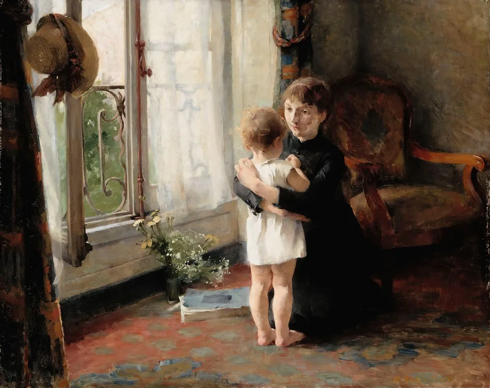 Mother And Child 8 Wall Art by Helene Schjerfbeck - High-Resolution Digital Print
