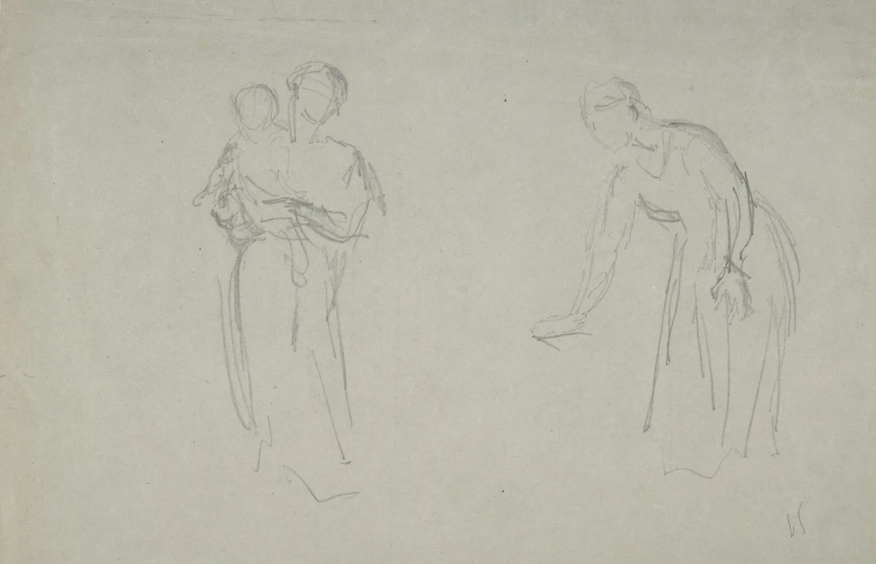 Mother And Child And A Female Figure