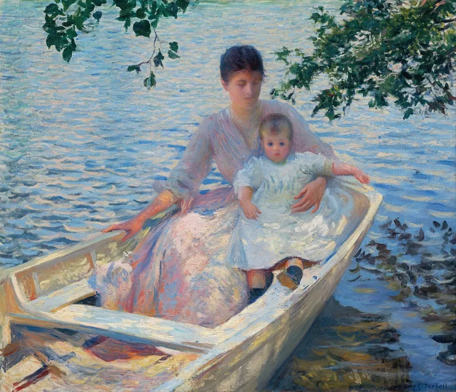 Mother And Child In A Boat
