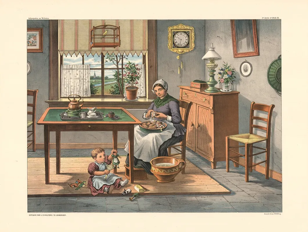 Mother And Child In The Living Room