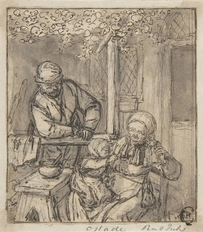 Mother And Child With A Doll Wall Art by Adriaen van Ostade - High-Resolution Digital Print