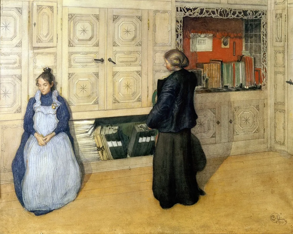 Mother And Daughter Wall Art by Carl Larsson - High-Resolution Digital Print