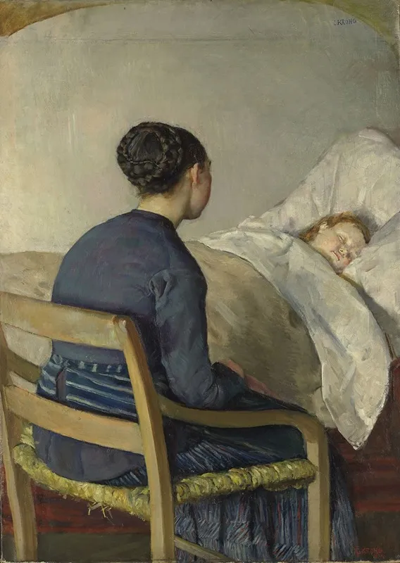 Mother At Her Childs Bed