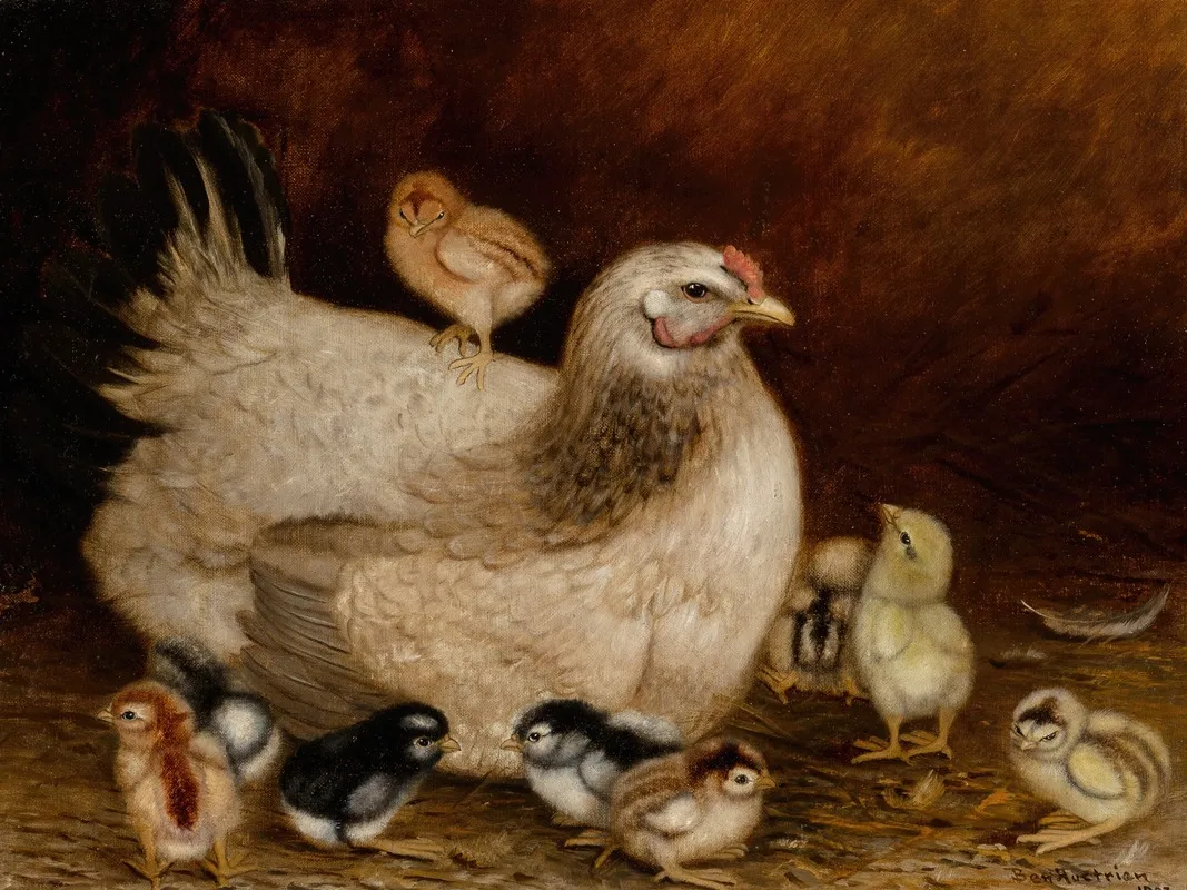 Mother Hen And Chicks Wall Art by Ben Austrian - High-Resolution Digital Print