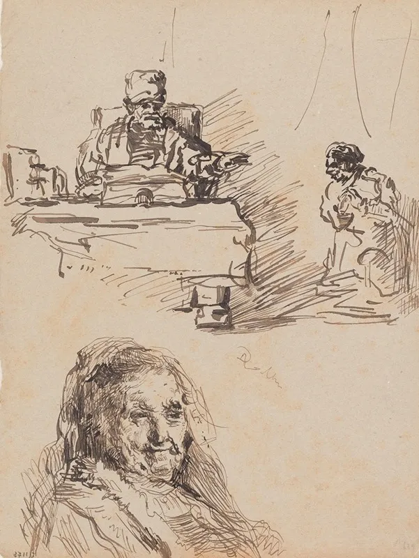 Mother Of Rembrandt And Other Figures