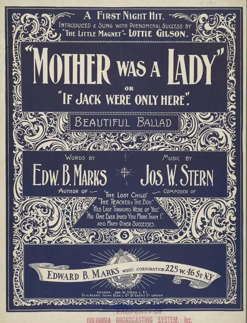 Mother Was A Lady Or If Jack Were Only Here Wall Art by Anonymous - High-Resolution Digital Print