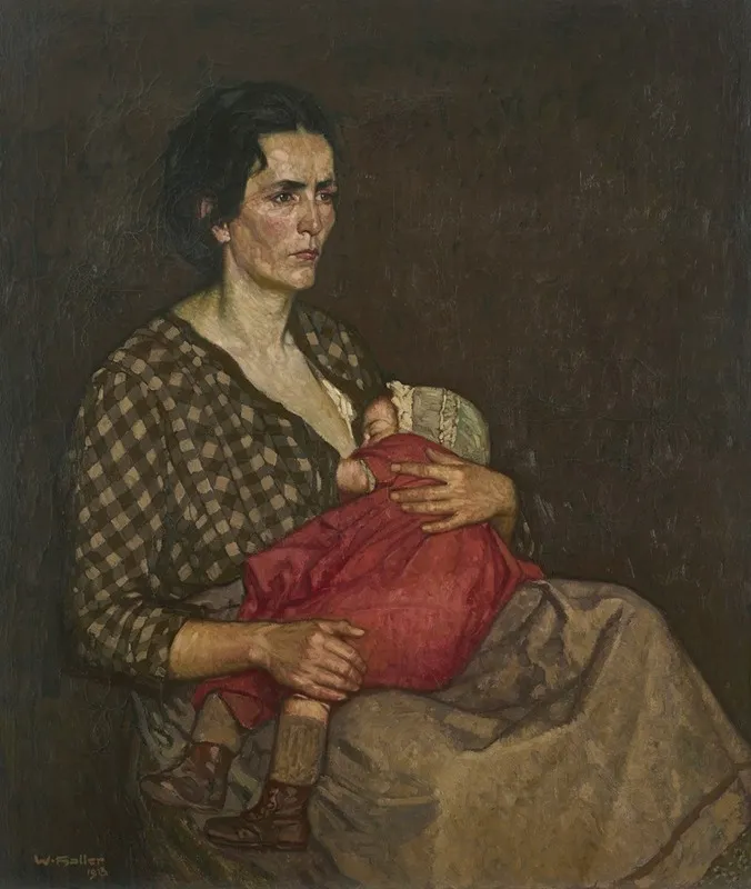 Mother With Child 3 Wall Art by Wilhelm Haller - High-Resolution Digital Print